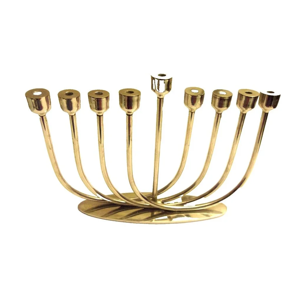 Pottery Barn Rachel Silver Menorah Metal Art Deco Style Hanukkah Chanukah
